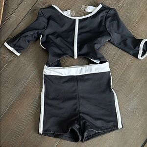 Black and White Tiger Friday dance wear romper. Child large